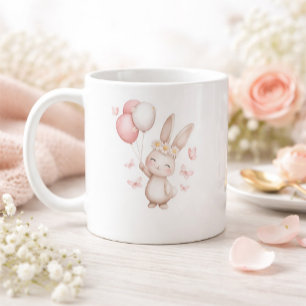Mug Lapin de Pâques Mignon avec Ballons Pastel