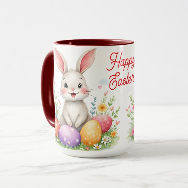 Mug Lapin de Pâques mignon et collection moderne d'œuf (Devant gauche)