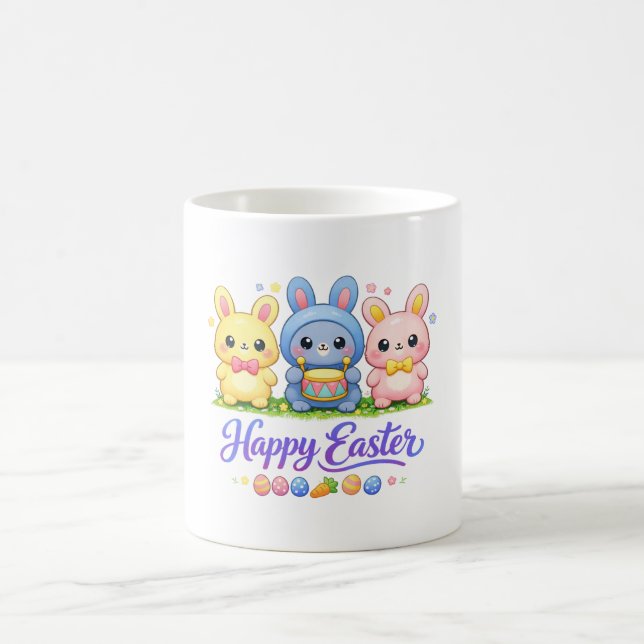Mug Lapin de Pâques mignon Kawaii Illustration de prin (Centre)