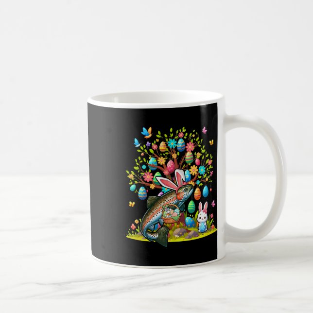 Mug Lapin de Pâques Poisson Truite Oeufs Mignons Costu (Droite)