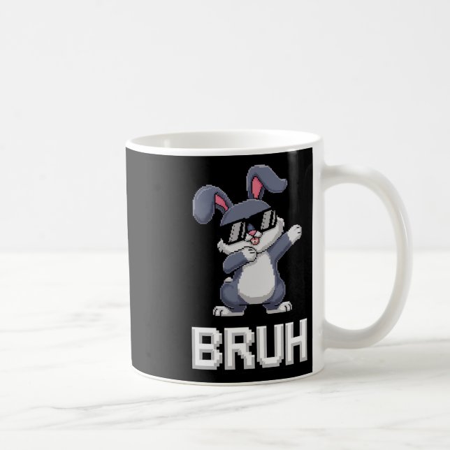 Mug Lapin de Pâques qui fait le dab Bruh Joyeuse journ (Droite)