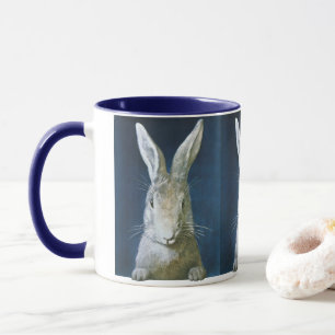 Mug Lapin de Pâques vintage, Mignonne Lapin Blanc Furi