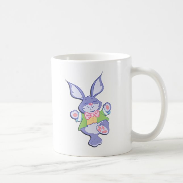 Mug Lapin de Pâques violet dansant (Droite)
