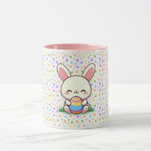 Mug Lapin de printemps/Pâques mignon avec oeuf