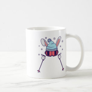 Mug Lapin de ski avec lunettes et bonnet de ski hiver 