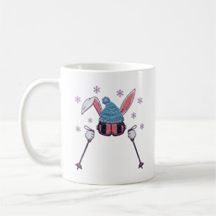 Mug Lapin de ski en fausse laine humour hivernal