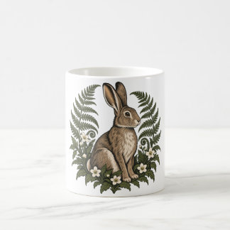 Mug Lapin des bois avec fougères et fleurs sauvages