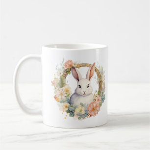 Mug Lapin doux avec fleurs de printemps