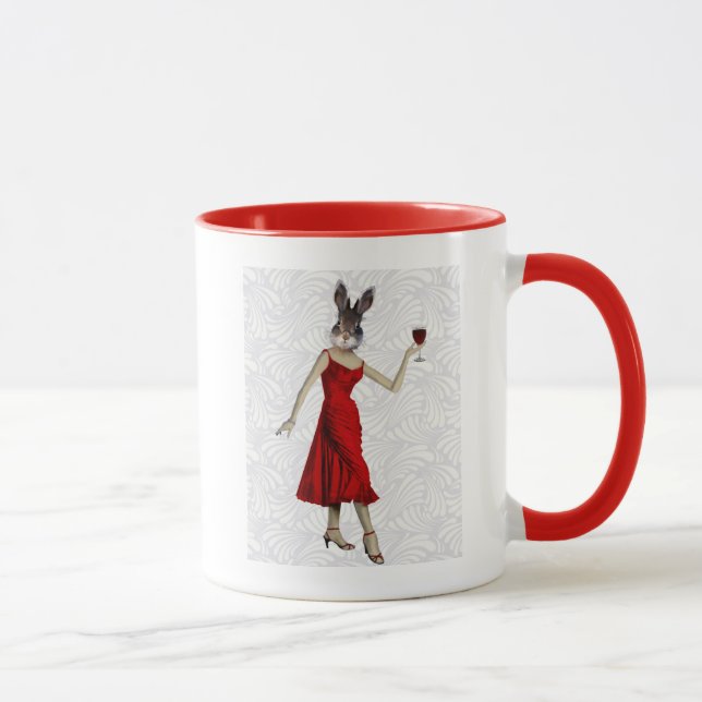 Mug Lapin en robe rouge 2 (Droite)