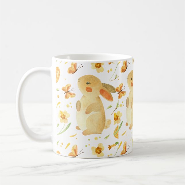 Mug Lapin et papillons de Pâques (Gauche)