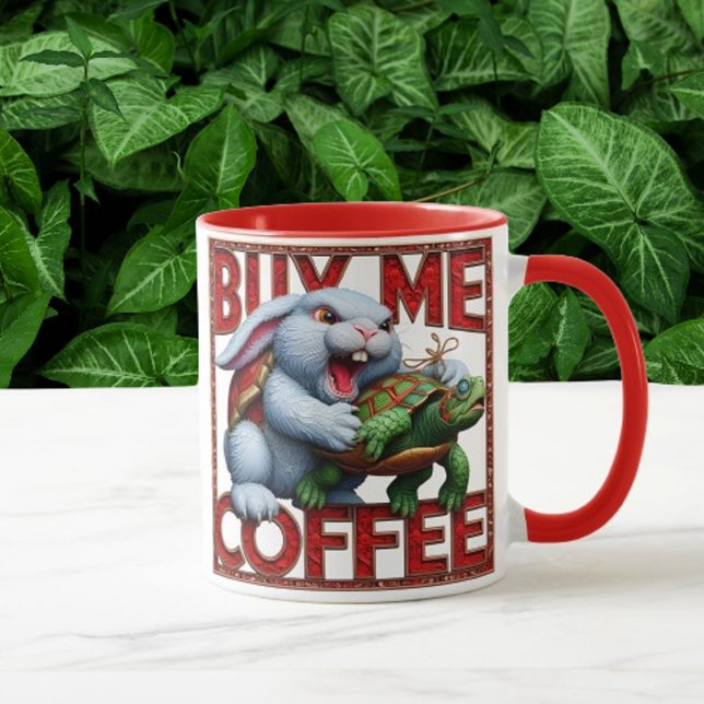 Mug Lapin et tortue : Acheter Un Café (Créateur téléchargé)