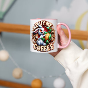 Mug Lapin et tortue avec café Coupe Achetez-moi un caf