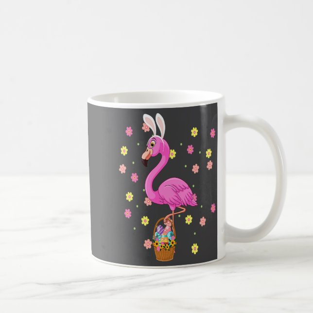 Mug Lapin Flamant Bringing Panier d'Oeufs Joyeuses Pâq (Droite)