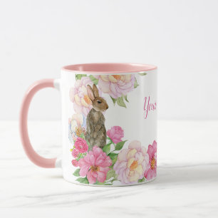 Mug Lapin floral rose