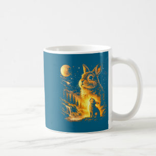 Mug Lapin hurlant à la lune vintage 90s animal