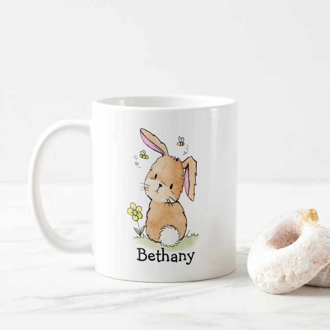 Mug Lapin Lapin Et Abeilles Personnalisés (Avec donut)