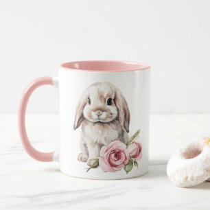 Mug Lapin Lapin Gagné Rose Rose Lop