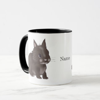 Mug lapin lionhead brun foncé