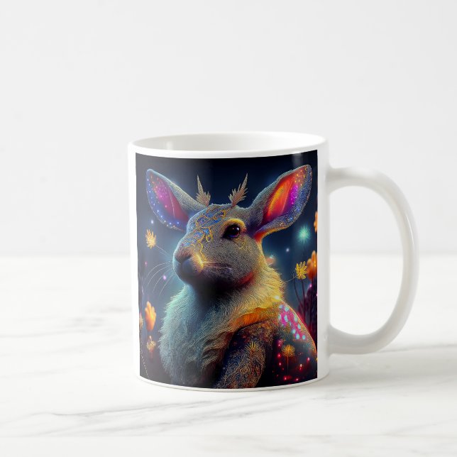 Mug Lapin lumineux et fleurs magiques (Droite)