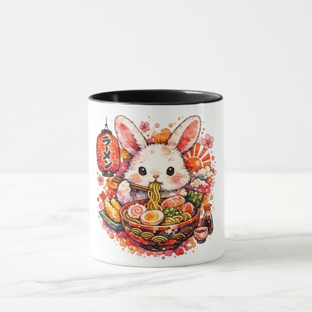 Mug Lapin mangeant des ramen (Centre)