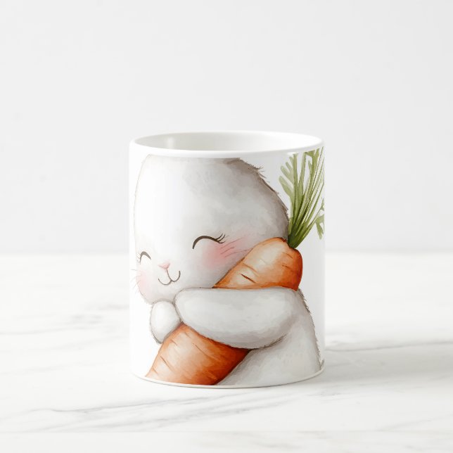 Mug Lapin mignon à l'aquarelle amour de carotte  (Centre)