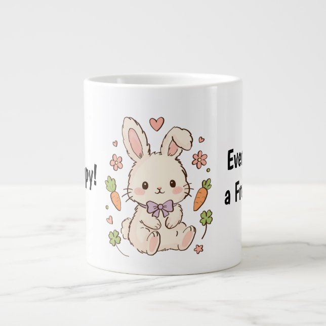 Mug Lapin Mignon Kawaii – Chaque Jour est un Nouve (Devant)