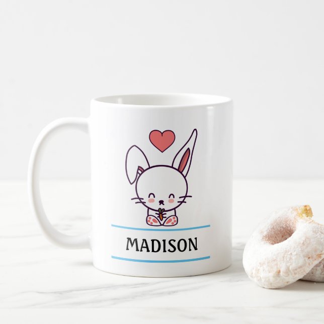 Mug Lapin Mignon Personnalisé (Avec donut)