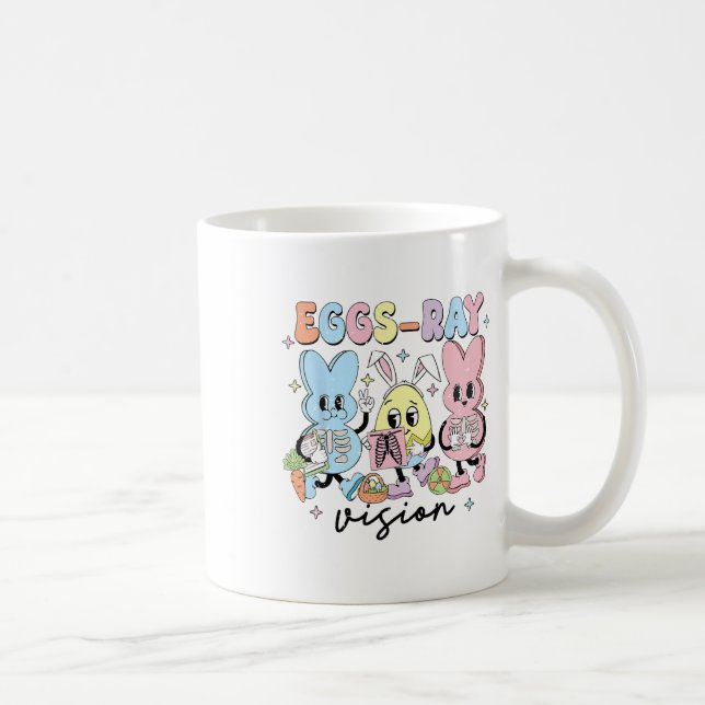 Mug Lapin mignon rétro Œufs Ray Vision Infirmière Jour (Droite)