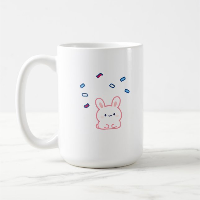 Mug Lapin Mignon Sous une Pluie de Bonbons (Gauche)