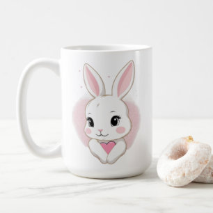 Mug Lapin Mignon Tenant un Cœur Design Romantique