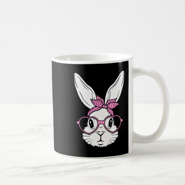 Mug Lapin mignon visage de lapin avec lunettes de coeu (Droite)