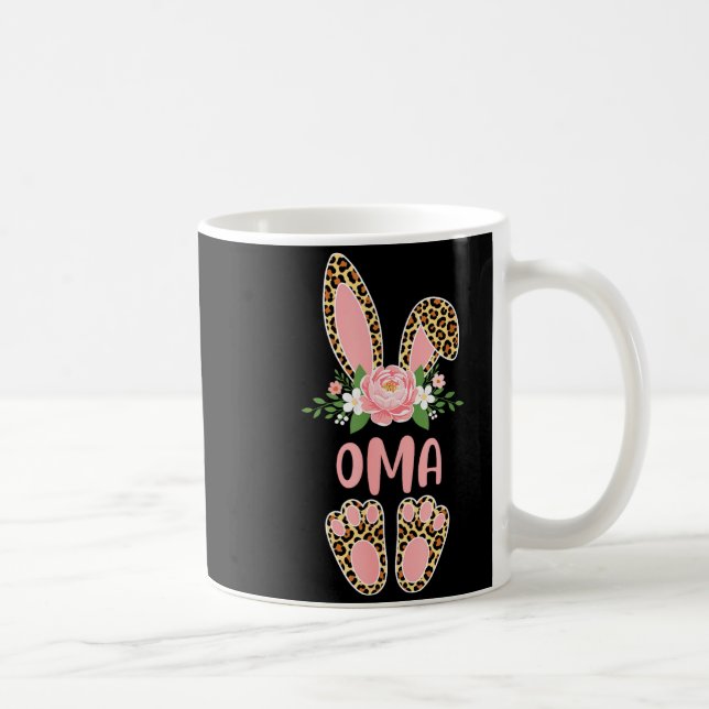 Mug Lapin oma léopard floral joyeuses pâques printemps (Droite)