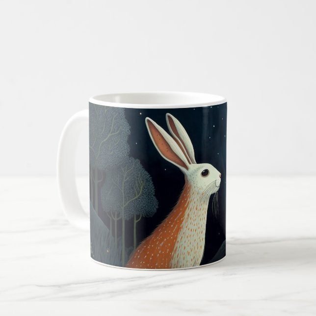 Mug Lapin orange et blanc au clair de lune (Devant gauche)