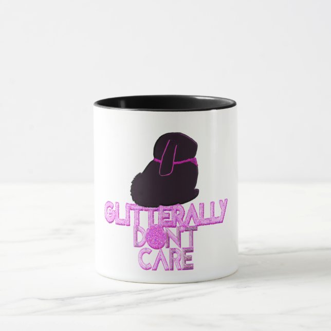 Mug Lapin pailleté s'en fiche (Centre)