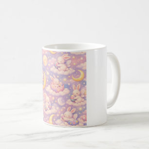Mug Lapin Pastel Mignon Lune – Nuages Rêveurs Kawa
