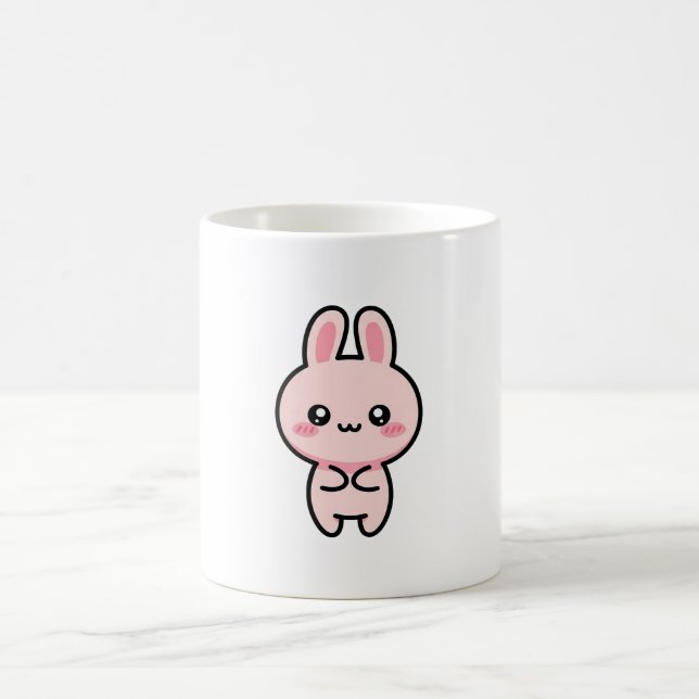 Mug Lapin qui rougit – Illustration Kawaii Mignonne (Centre)