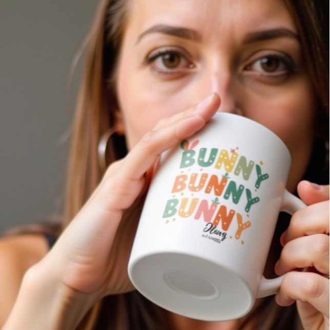 Mug Lapin Rétro : Bunny Bunny Bliss (Créateur téléchargé)