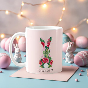Mug lapin rose de Pâques personnalisé