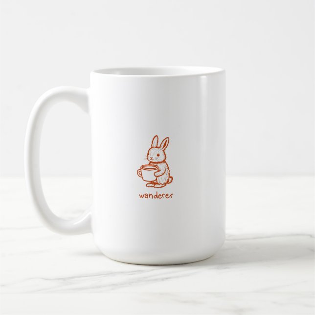Mug lapin vagabond avec esthétique café (Gauche)
