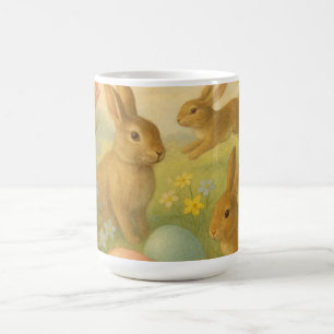 Mug Lapin vintage/Lapin de Pâques/Flaque de printemps 