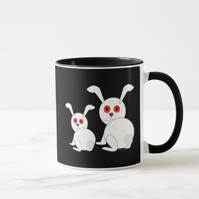 Mug lapins blancs confits personnalisables avec les ye (Droite)