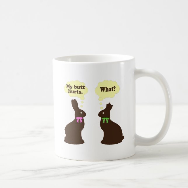 Mug Lapins de chocolat mes maux de bout. Ce qui ? (Droite)
