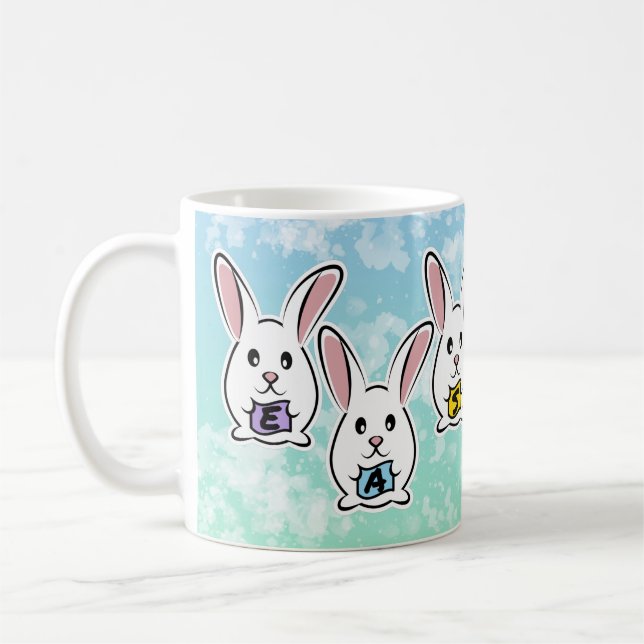 Mug Lapins de Pâques en forme d'oeuf (Gauche)