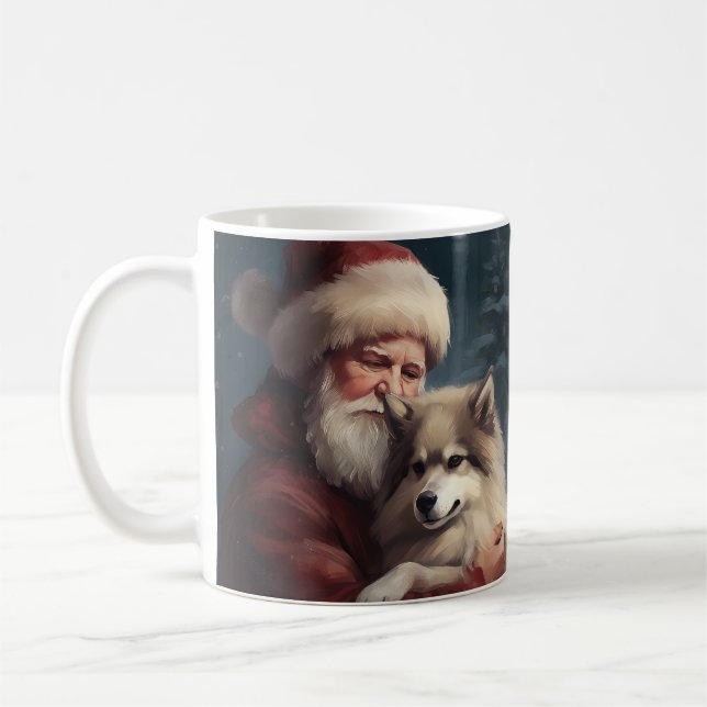 Mug Lapphund finlandais Noël festif du Père Noël (Gauche)