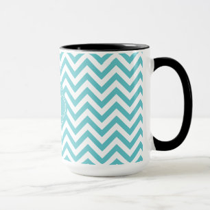 Mug L'Aqua Girly Chevron blanc barre le monogramme