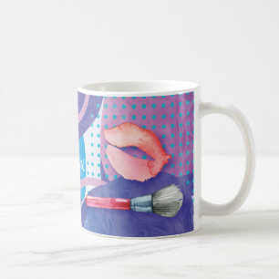 Mug L'aquarelle de monogramme composent des lèvres de