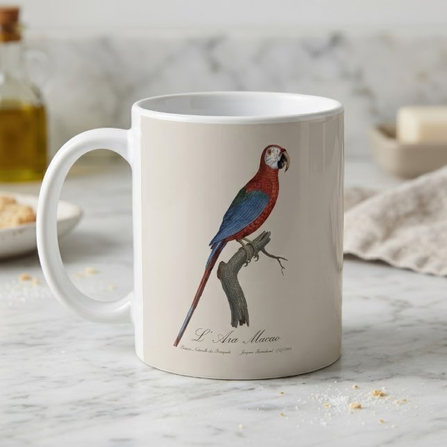 Mug L'Ara Macao / Macao rouge et vert (Red-and-green Macaw, Ara chloropterus. Coffee Mug)