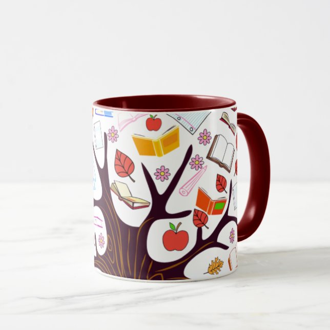 Mug L'Arbre à feuilles de livre  (Devant droit)