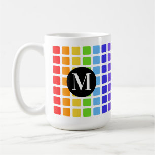 Mug L'arc-en-ciel géométrique de carrés colore le