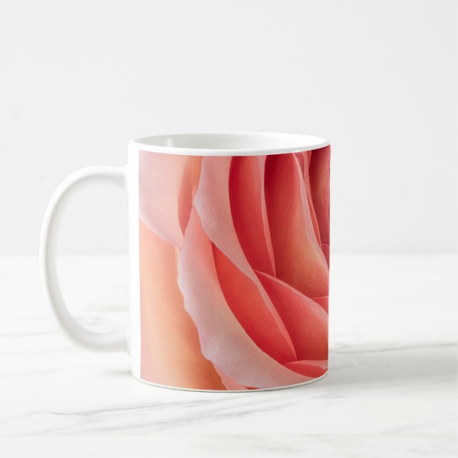 Mug large orange rose rose rose rose rose fleur coeur  (Gauche)